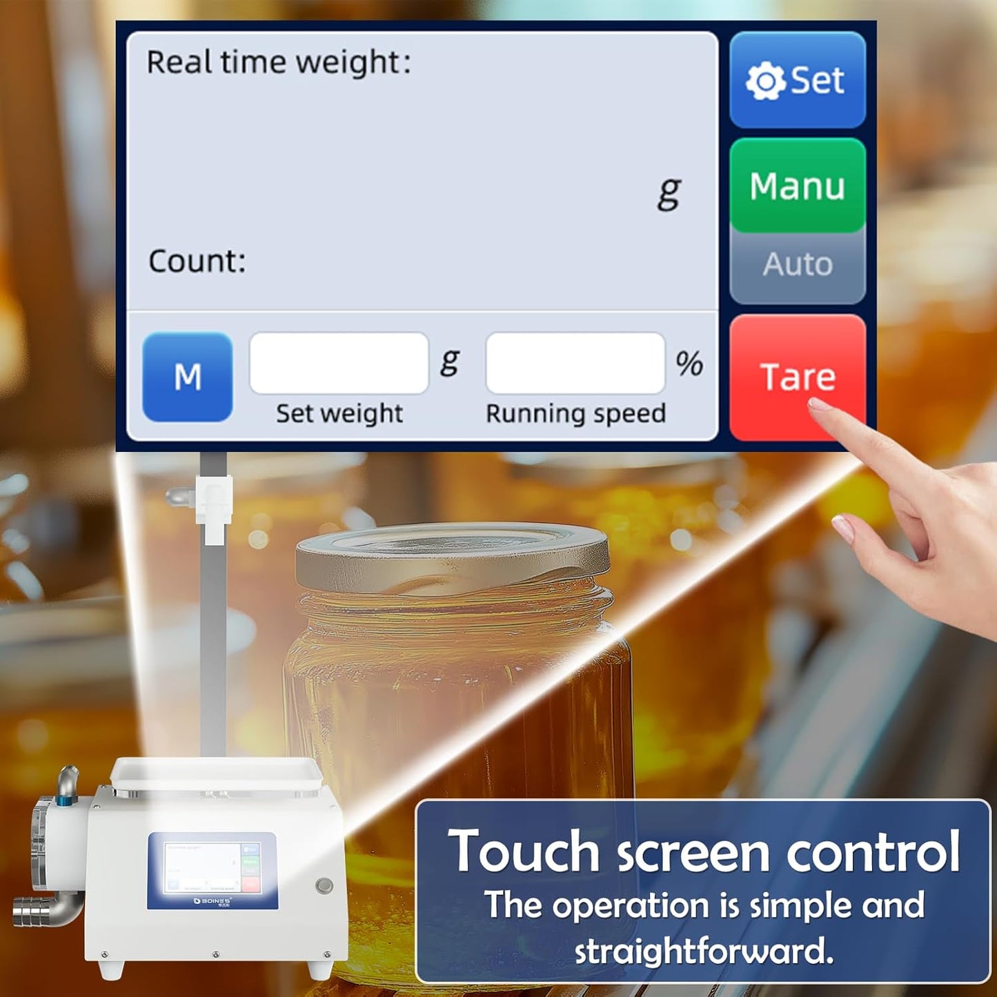 Touchscreen Type Honey Filling Machine,Automatic Bottling Equipment for Shampoo,Edible Oil,Tomato Sauce(6-XP)