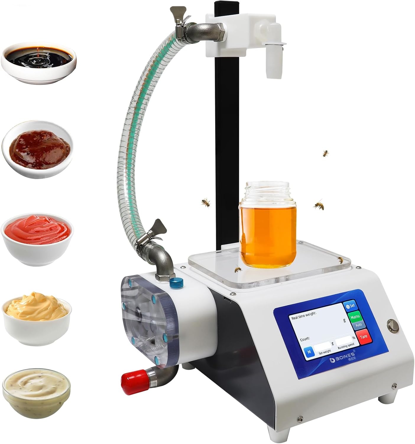 Honey Filling Machine, 1oz-11lb Liquid Filling Machine, Bottle Filler Machine, Electric Filling Machine For Viscous Liquids Such as Honey, Salad Dressing,Ketchup (4-XP)