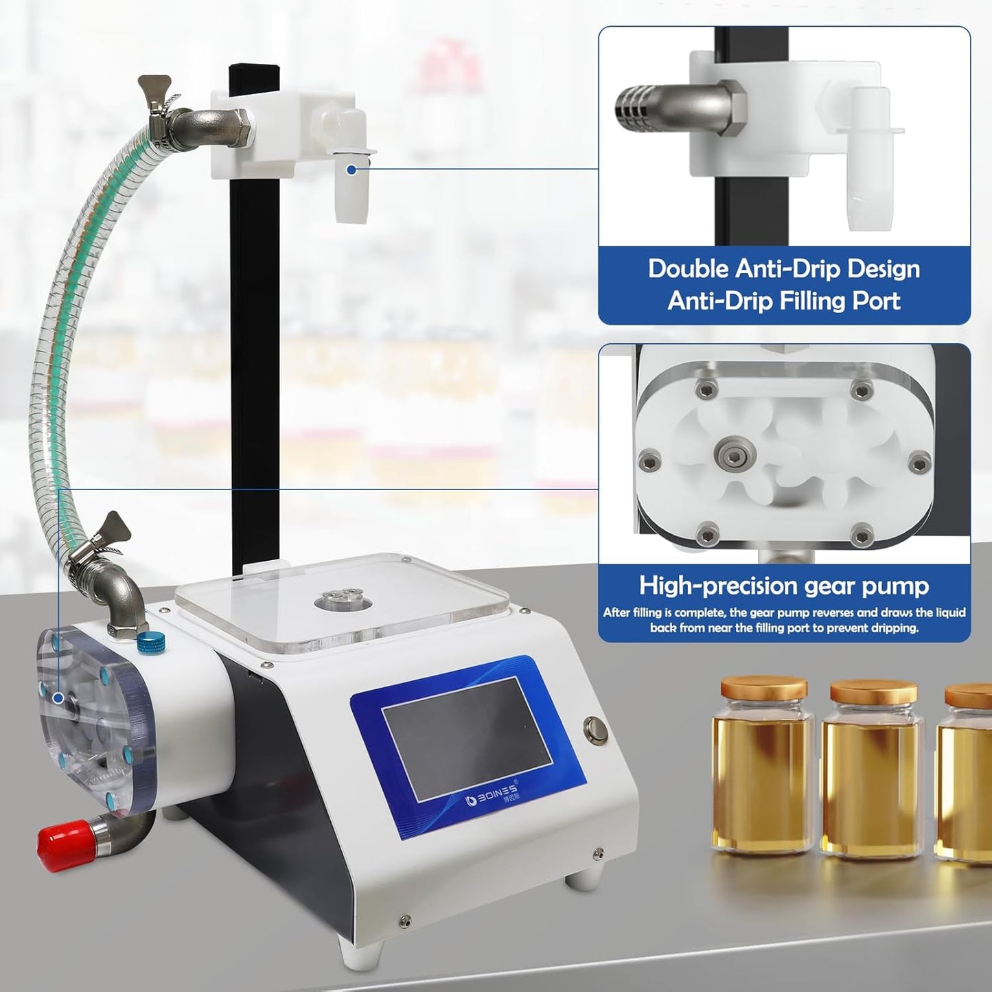 Honey Filling Machine, 1oz-11lb Liquid Filling Machine, Bottle Filler Machine, Electric Filling Machine For Viscous Liquids Such as Honey, Salad Dressing,Ketchup (4-XP)