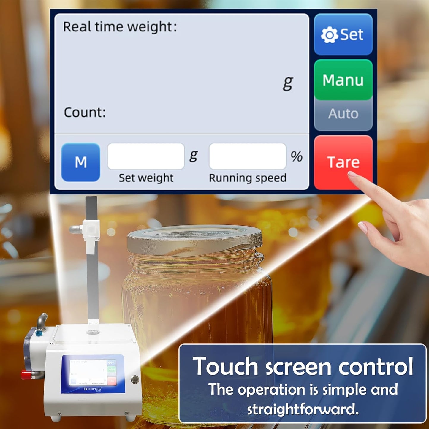 Honey Filling Machine, 1oz-11lb Liquid Filling Machine, Bottle Filler Machine, Electric Filling Machine For Viscous Liquids Such as Honey, Salad Dressing,Ketchup (4-XP)